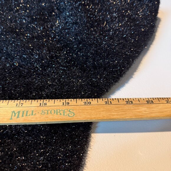 Maeve Anthropologie Women M Pamela Tinsel Sweater Black Shiny Holiday Festive - Picture 7 of 9